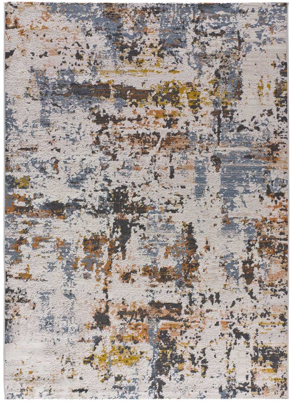 Alfombra abstracta beige/caldera/azul 77x150 cm