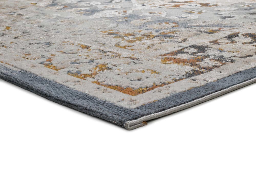 Tapis vintage oriental bleu/rouille/beige 77x150 cm — vue 4