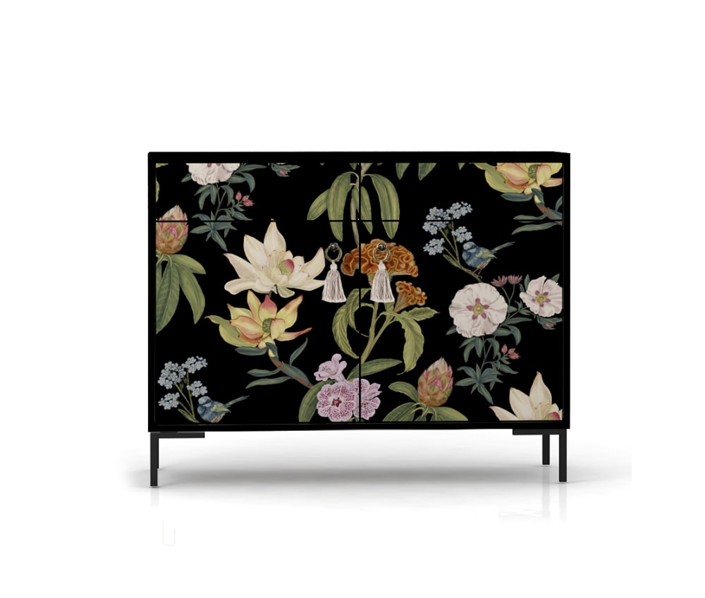 RNT by Really Nice Things Sideboard MDF 2 Türen und 2 Schubladen mit Blumendruckmuster style modern Mehrfarbig Spanplatte