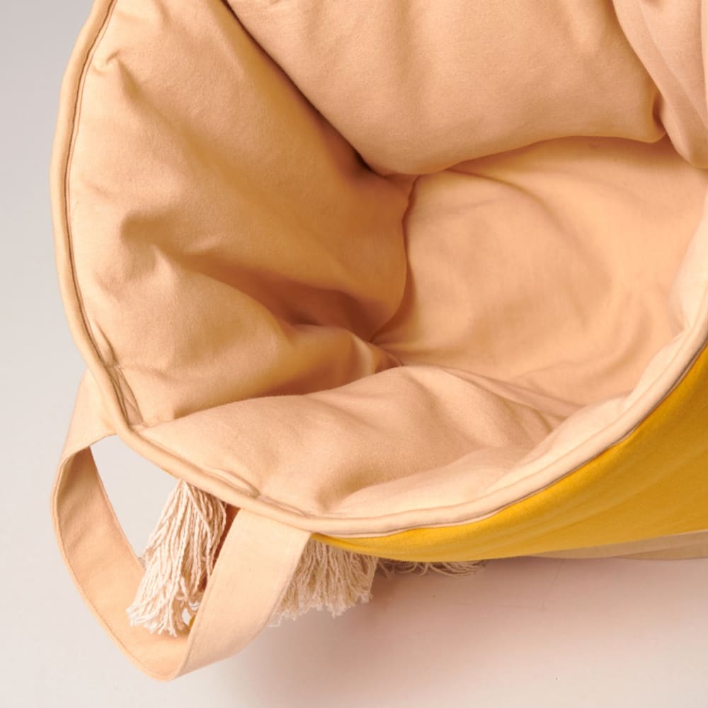 Sac de rangement lion coton moutarde – jouets & linge 45 cm (Nordic Coast) - Image 3