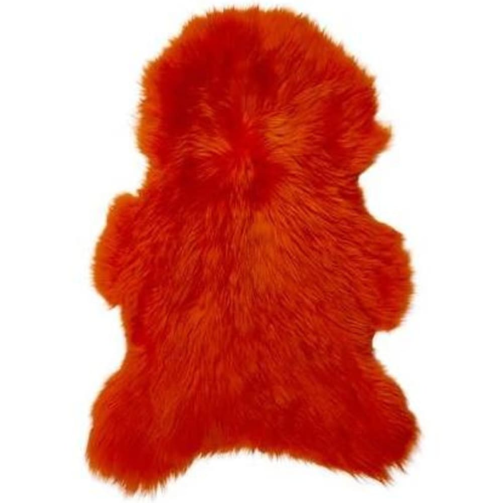 Maison Thuret Tapis en peau de mouton orange 110 x 70 cm style campagne - Cuir