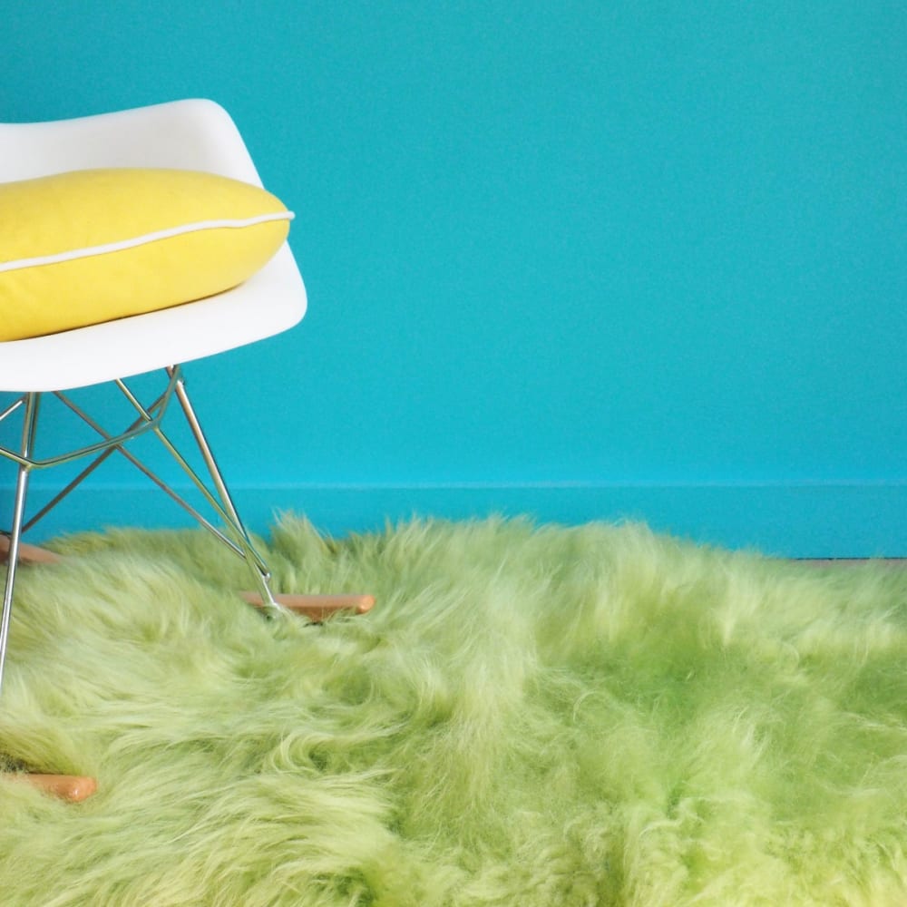 Tapis en peau de mouton verte granny - Maisons du Monde
