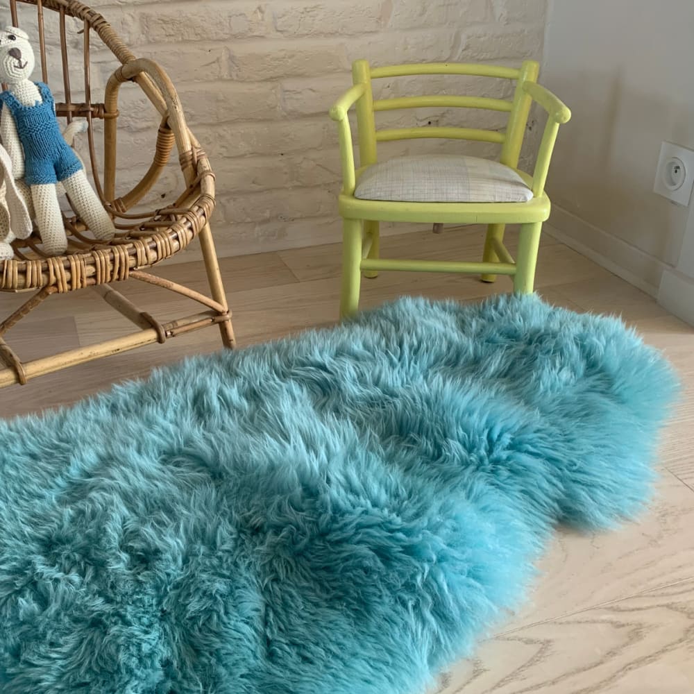 Tapis en peau de mouton turquoise - Maisons du Monde