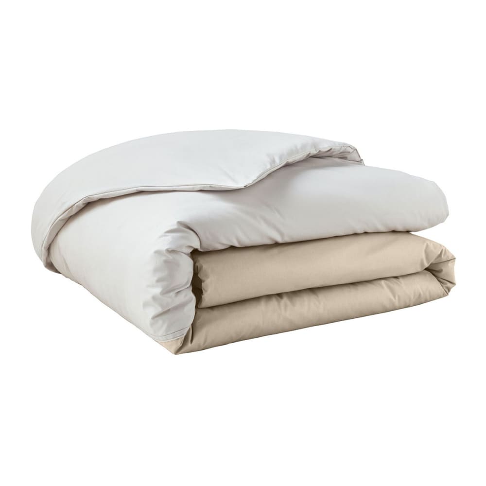 Housse de couette en percale de coton gris 140x200 — vue 3