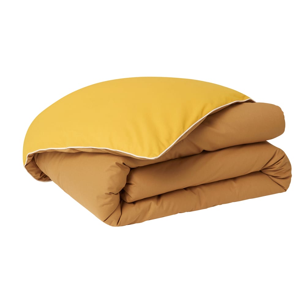 Housse de couette bicolore en coton jaune 260x240 - Maisons du Monde