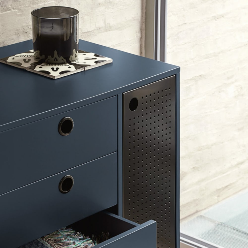 Cómoda azul con 4 cajones y 1 puerta 97x45 cm - Maisons du Monde