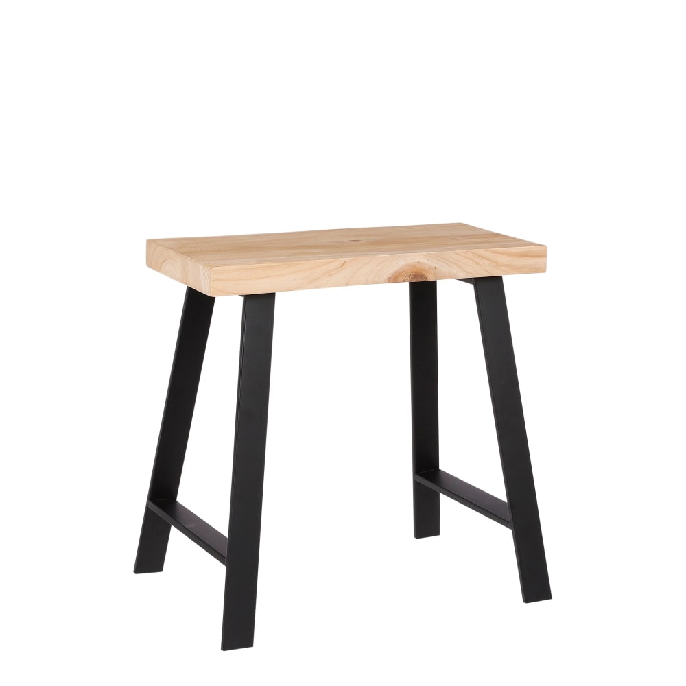 Tabouret marron clair fer h46xl32xl46cm Tabouret marron clair fer h46xl32xl46cm