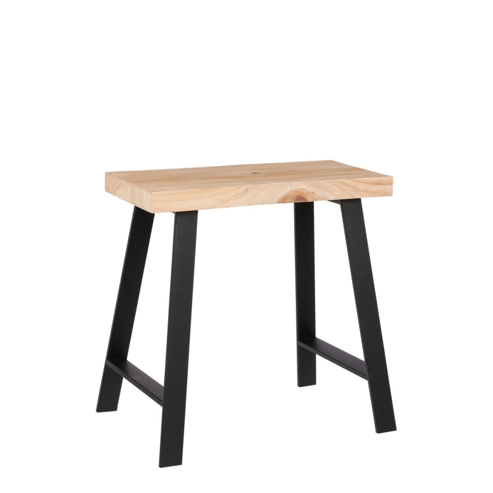 Tabouret marron clair fer h46xl32xl46cm