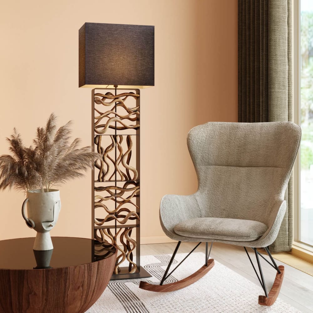 Lampadaire en acier et bois flotté h163 - Maisons du Monde