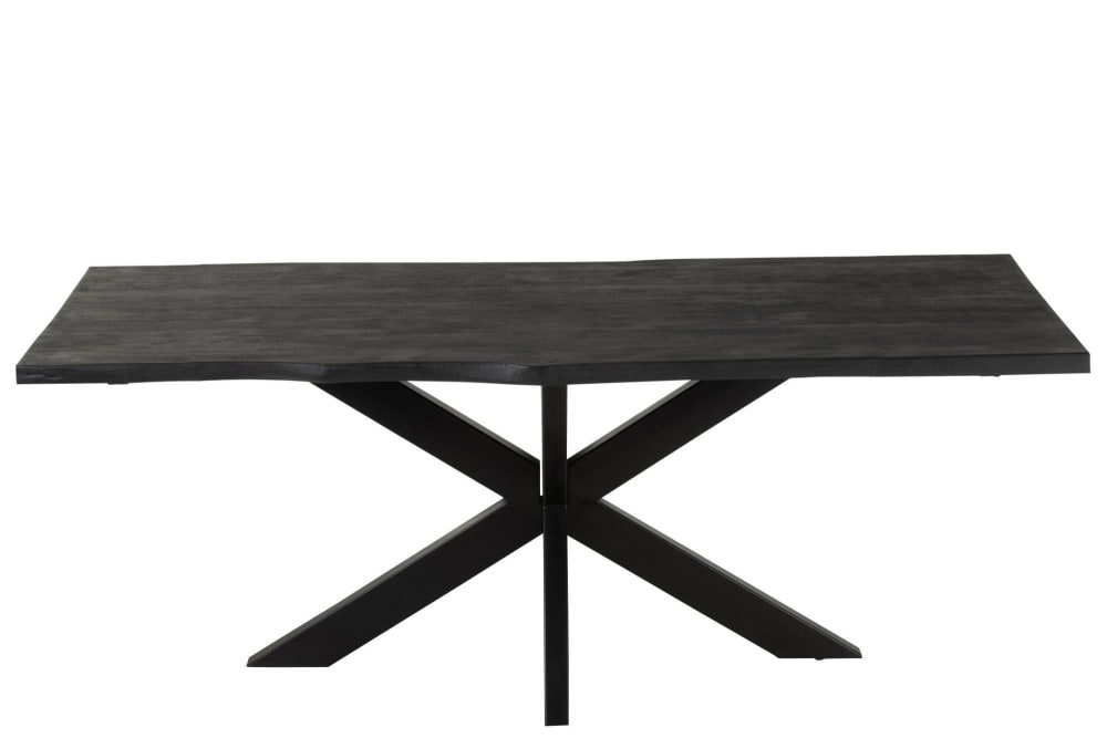 Table+rectangulaire+en+acacia+et+metal+noir+L200+noir+acacia