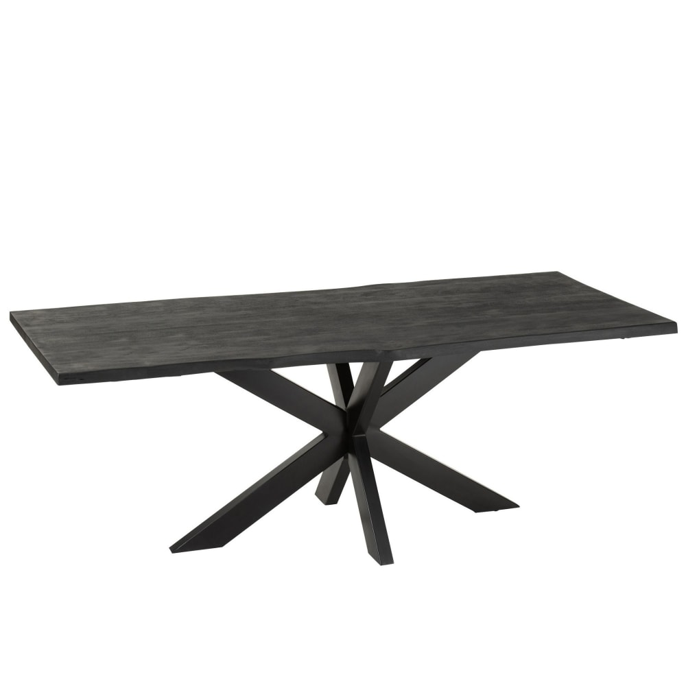 Table rectangulaire en acacia et métal noir L200 noir acacia