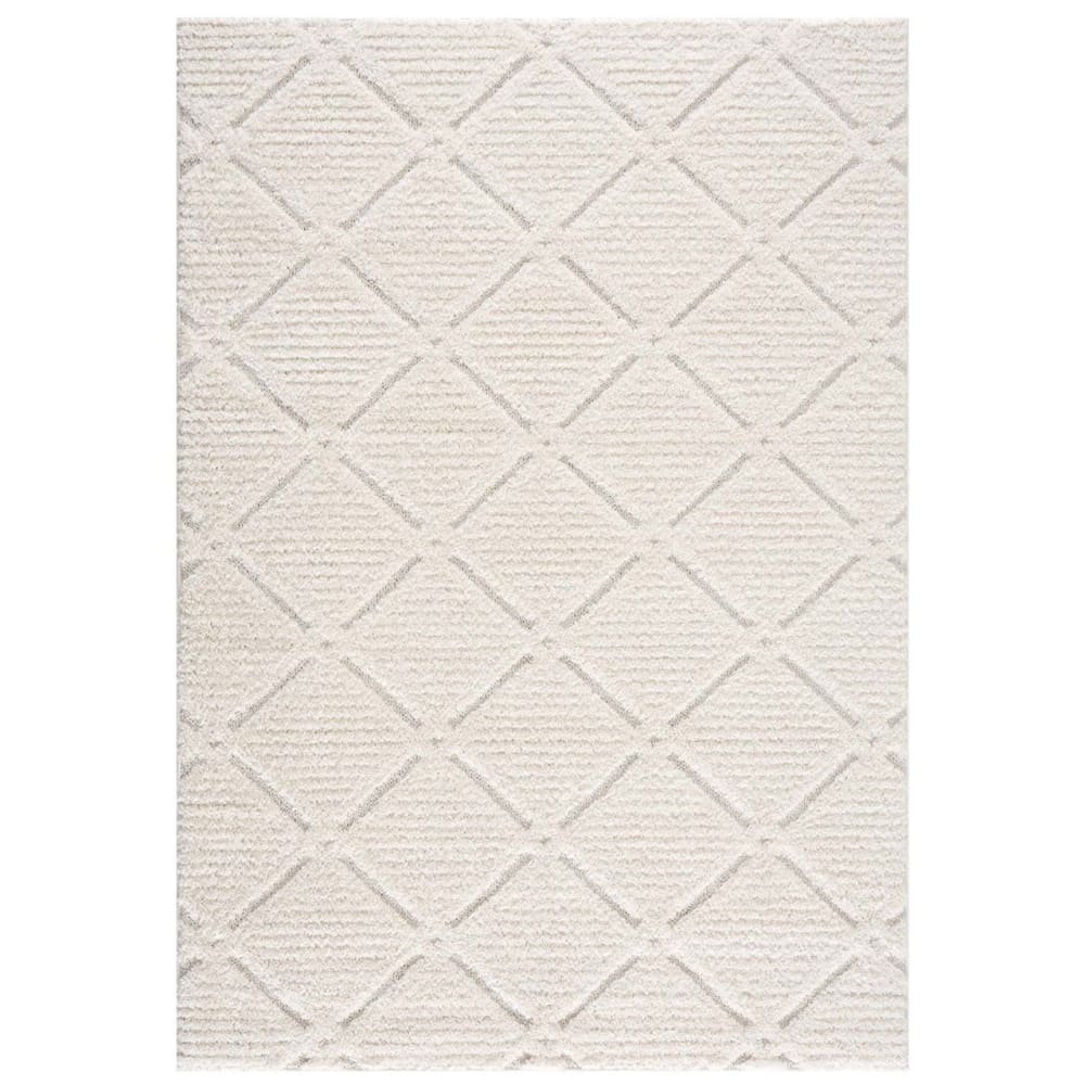 AMORE 01 - Tapis à poils longs et relief crème 120x170cm