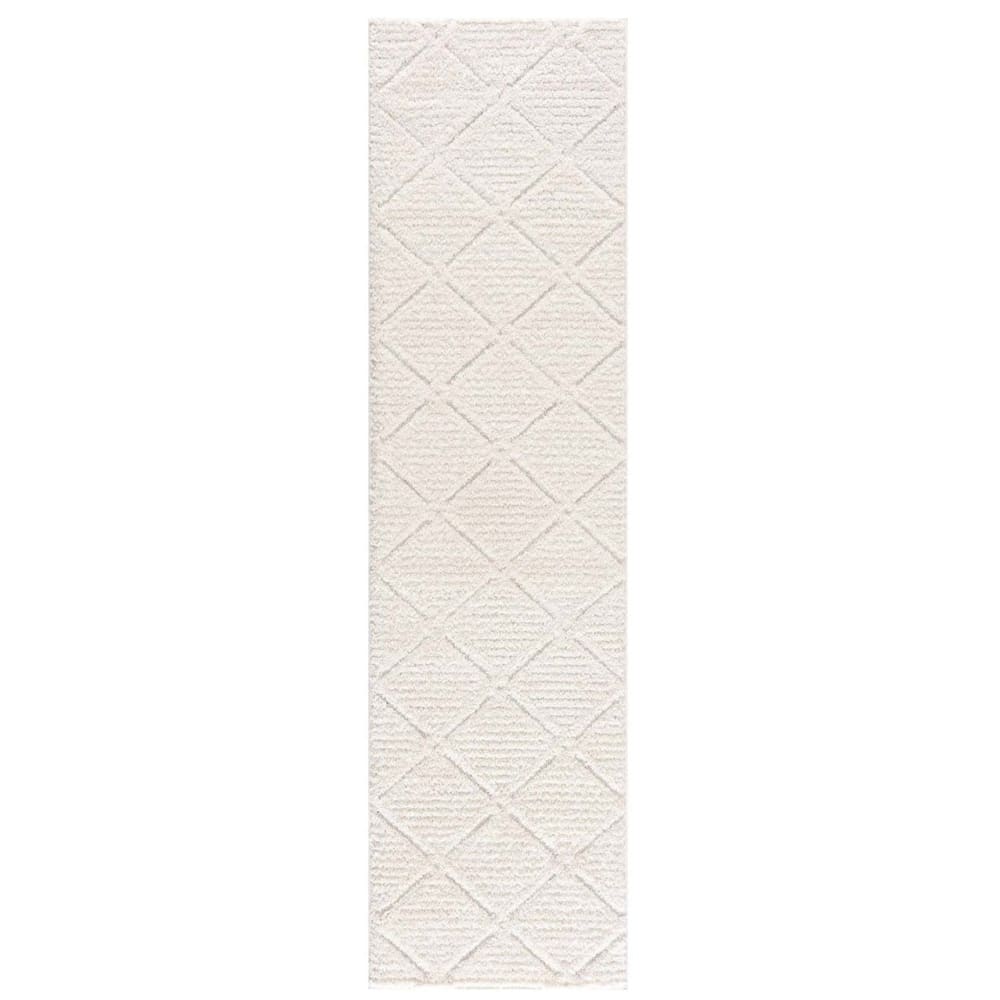 AMORE 01 - Tapis à poils longs et relief crème 80x150cm