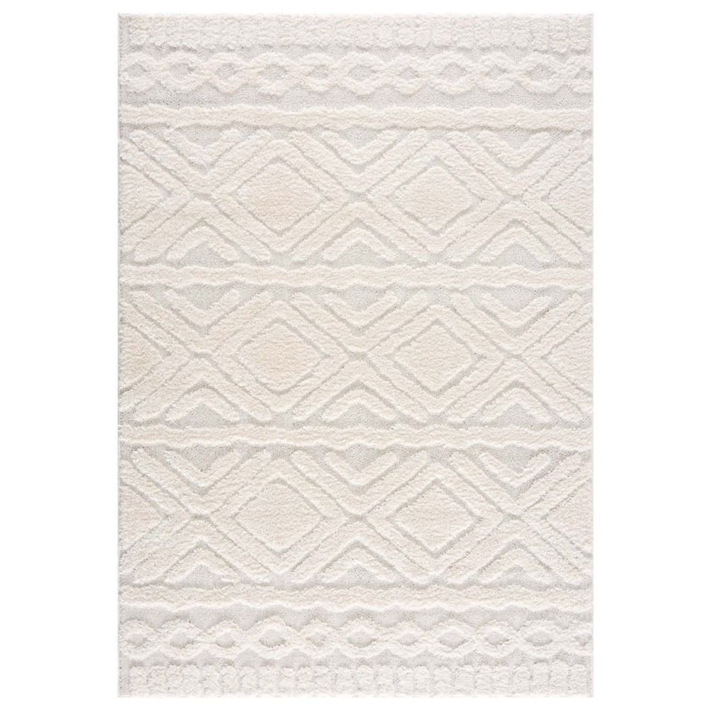 AMORE 02 - Tapis à poils longs et relief crème 200x290cm