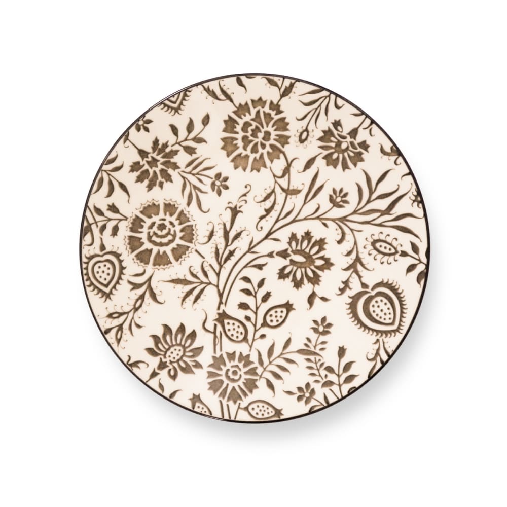 Assiette dessert en Grès Beige/Gris