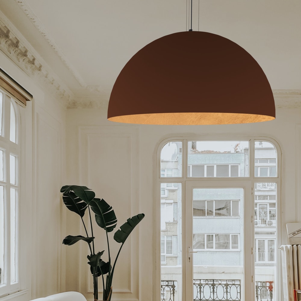 Venice - lampe à suspension en métal doré corten e27 — vue 3