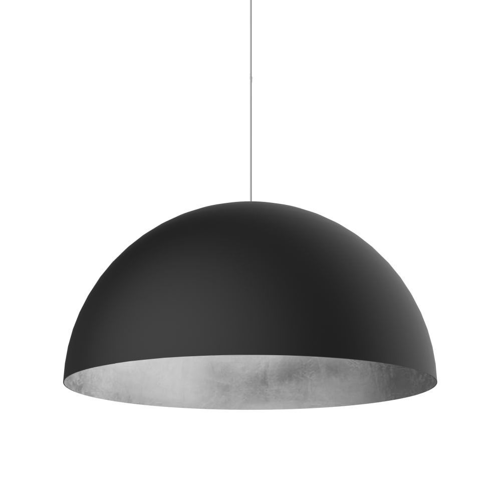 Venice - lampe à suspension en métal argenté nero e27 — vue 3