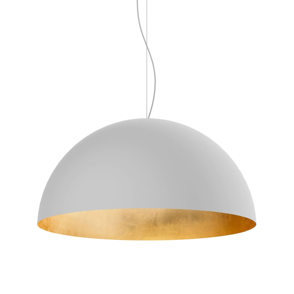 Venice - lampe à suspension en métal doré bianco e27