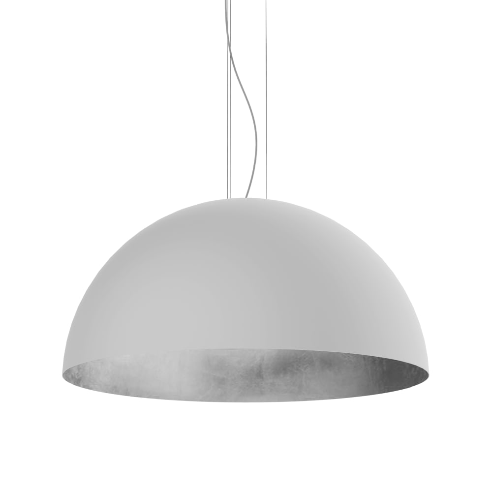 Venice - lampe à suspension en métal argenté bianco e27