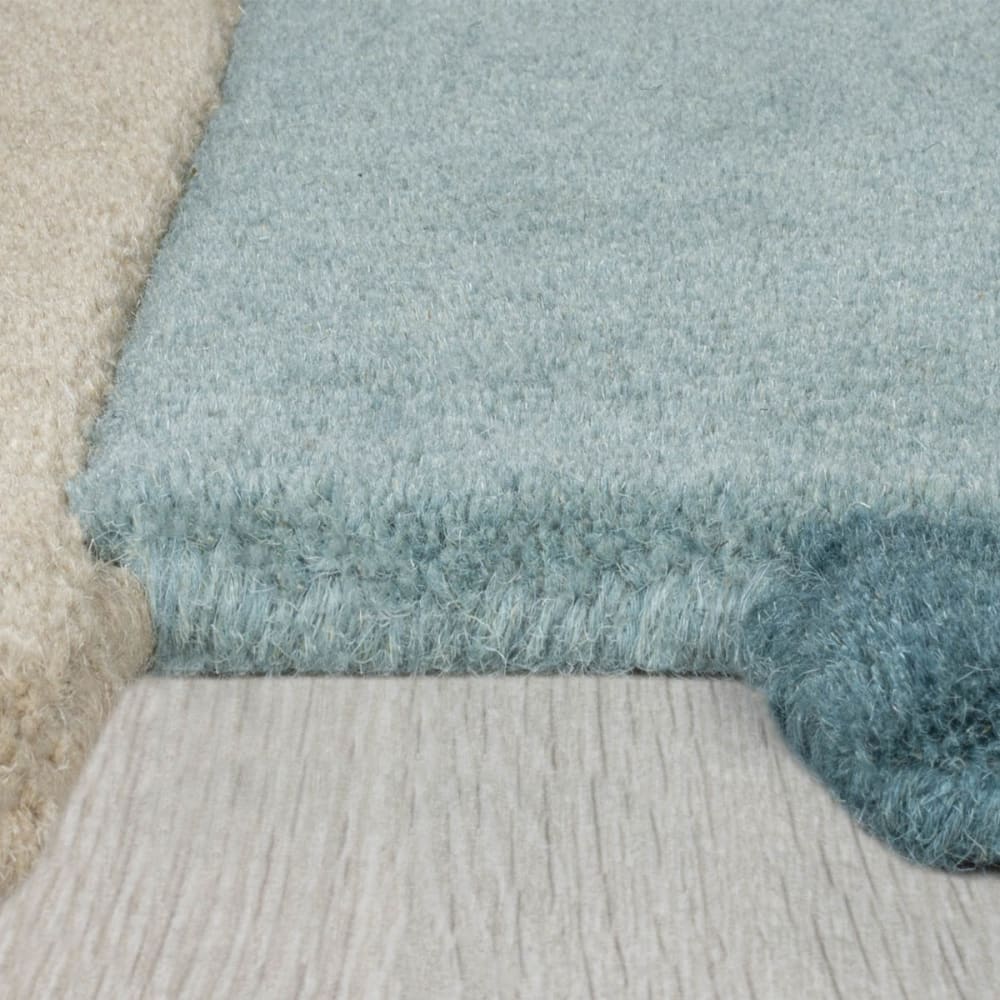 Tapis en laine bleu, vert et beige 120x180cm — vue 4