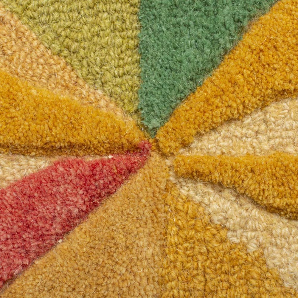 Tapis en laine bleue, violette, jaune, rose et verte 120x170cm — vue 3