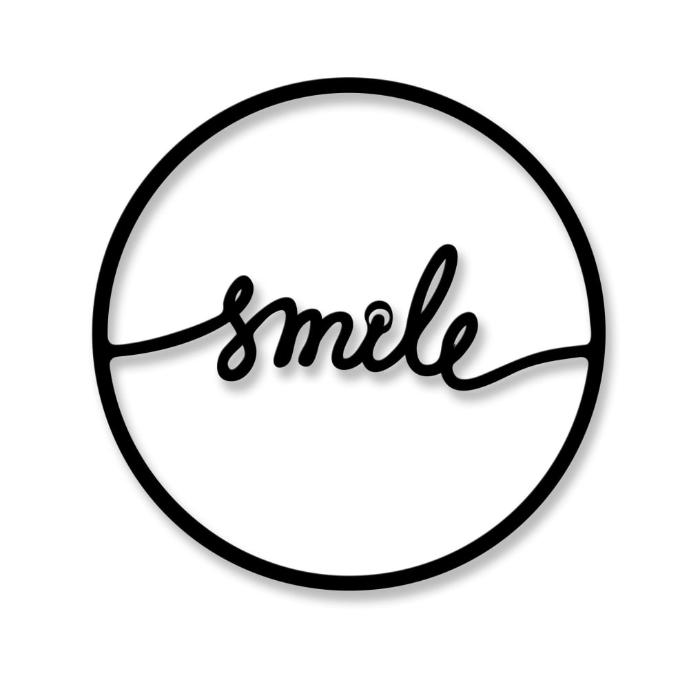 Harmonie design Déco murale smile en métal noir 45x45 cm style industriel