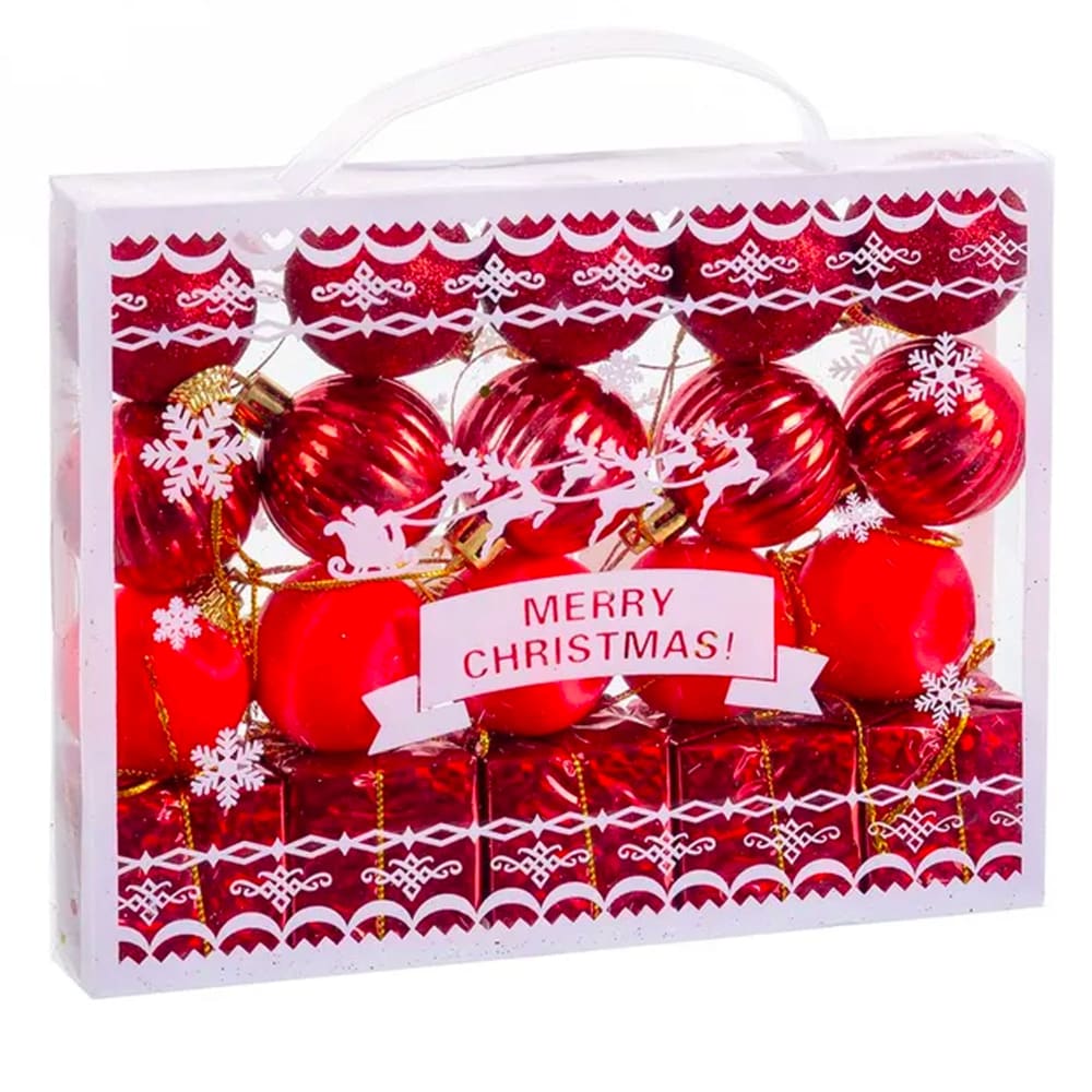 Set de 20 boules de noël rouges - 4cm - Maisons du Monde