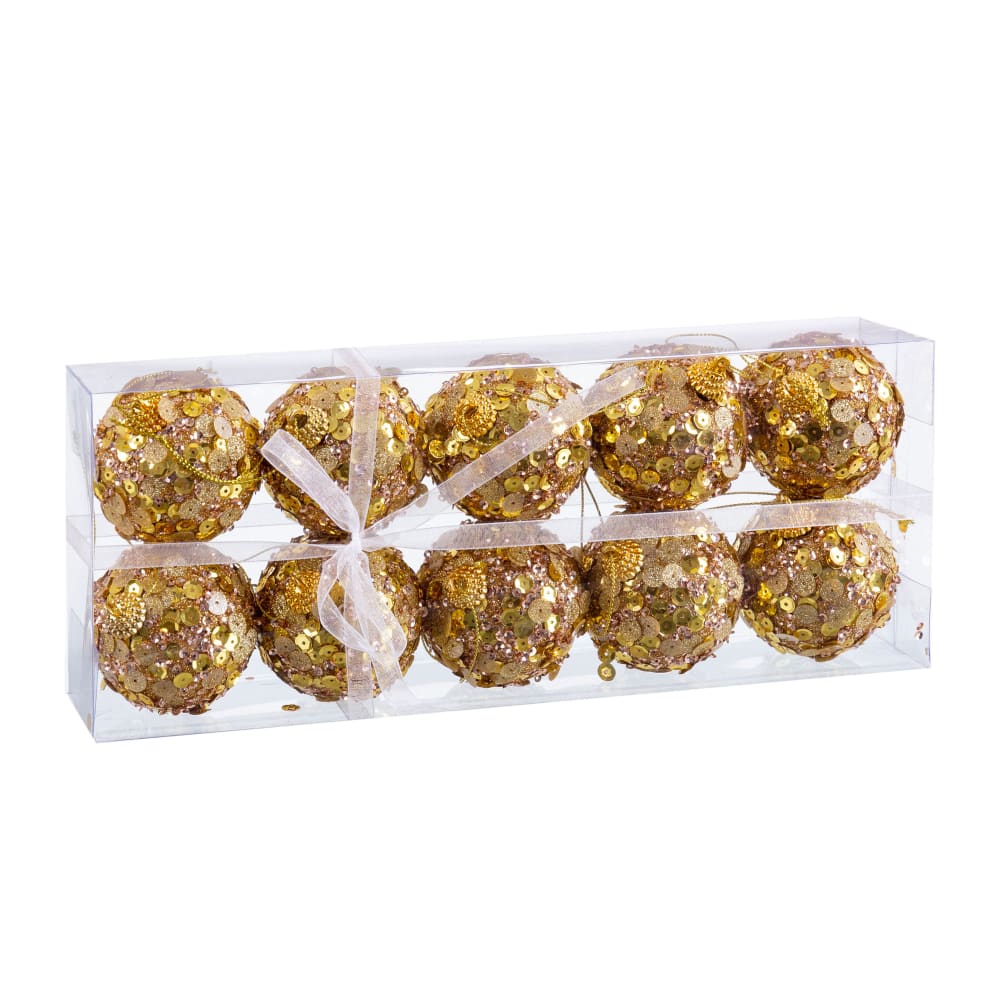 Set de 10 boules de noël doré - 6cm - Maisons du Monde