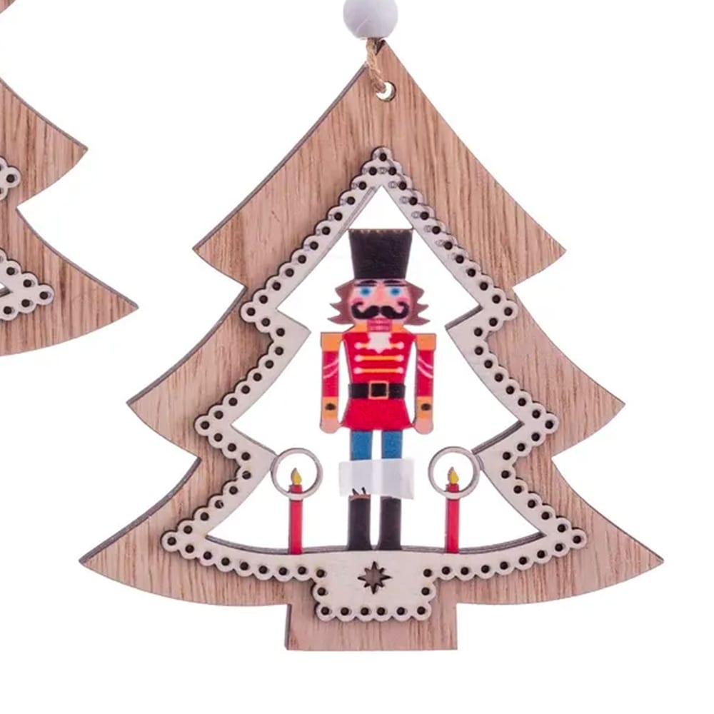 Set de 2 décorations de noël en bois soldats casse-noisette - 10x22cm - Maisons du Monde
