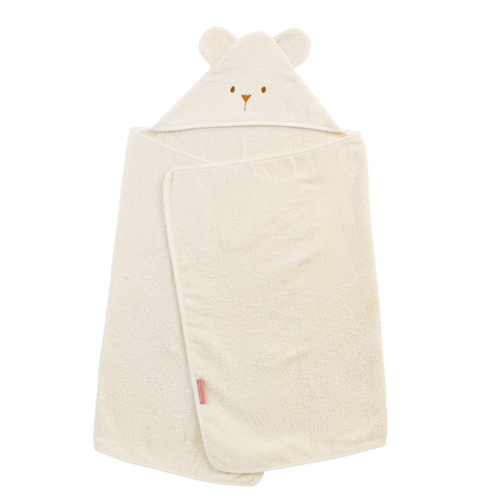 Little Crevette - Cape de bain coton bio écru 70x140 cm