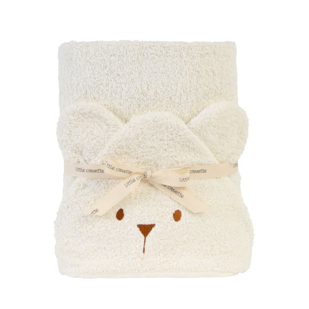 Cape de bain coton bio écru 70x140 cm (Little Crevette) - Image 2