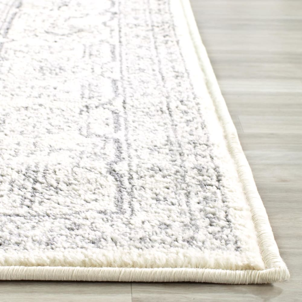 Tapis médaillon en polypropylène blanc/argent, 122 x 183 cm — vue 4