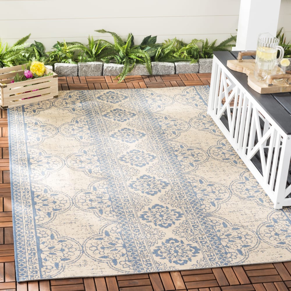 Tappeto di transizione in polipropilene blu/beige, 160 x 229 cm -