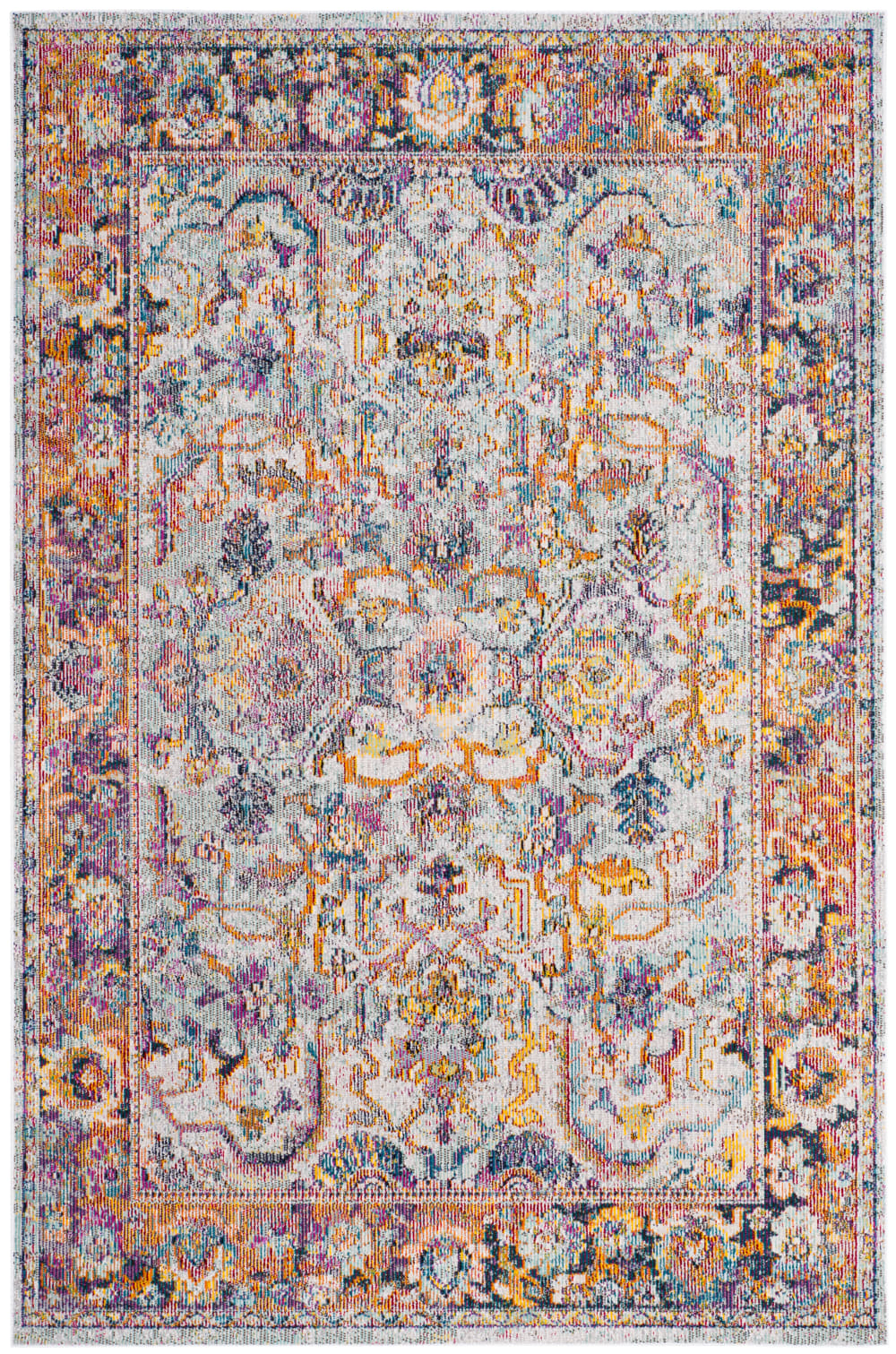 Tappeto di transizione in polipropilene blu/arancione, 152 x 244 cm - Modello Vintage - Blu - PP - Polipropilene
