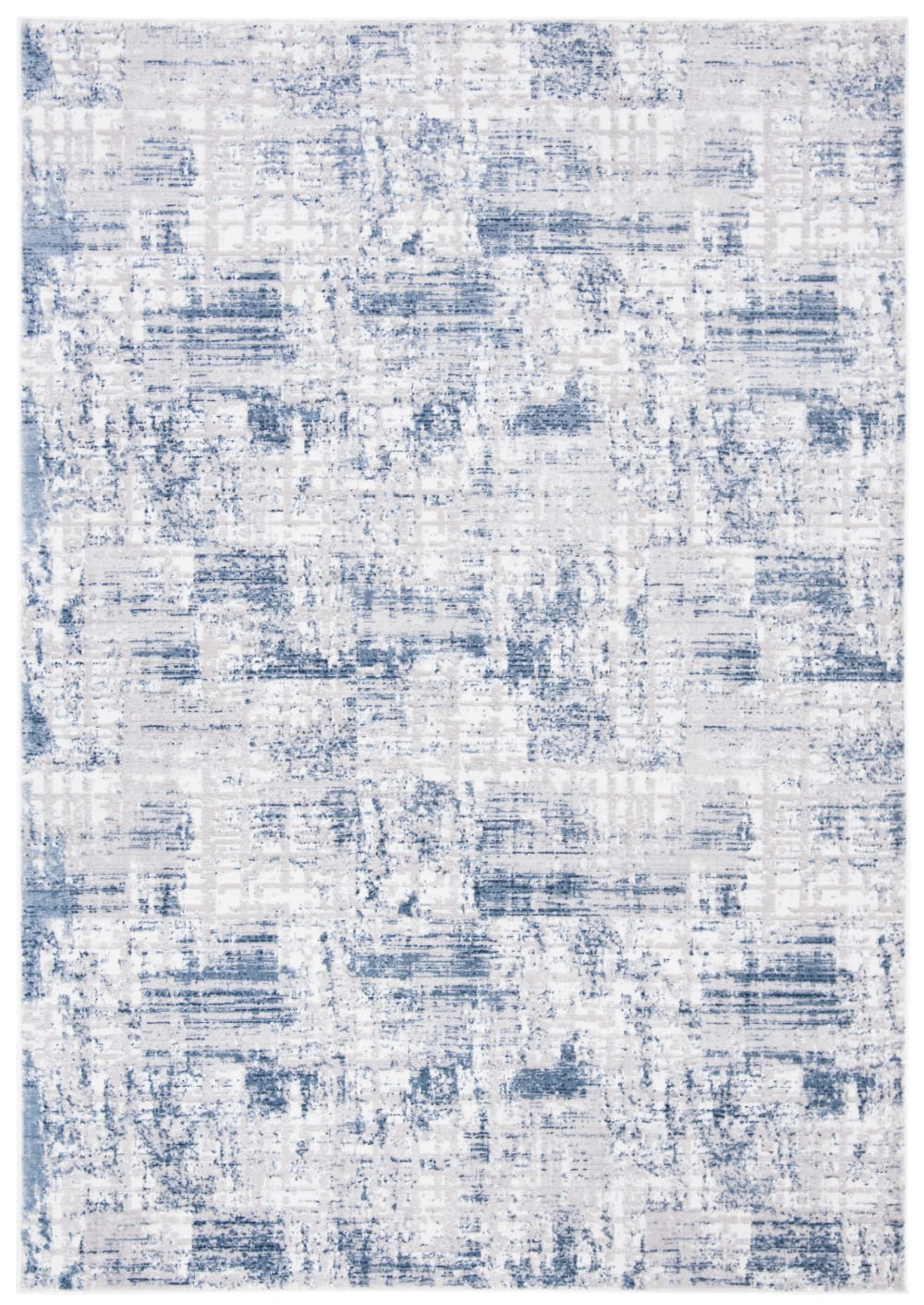 Tapis contemporain en polypropylène bleu/gris, 183 x 274 cm