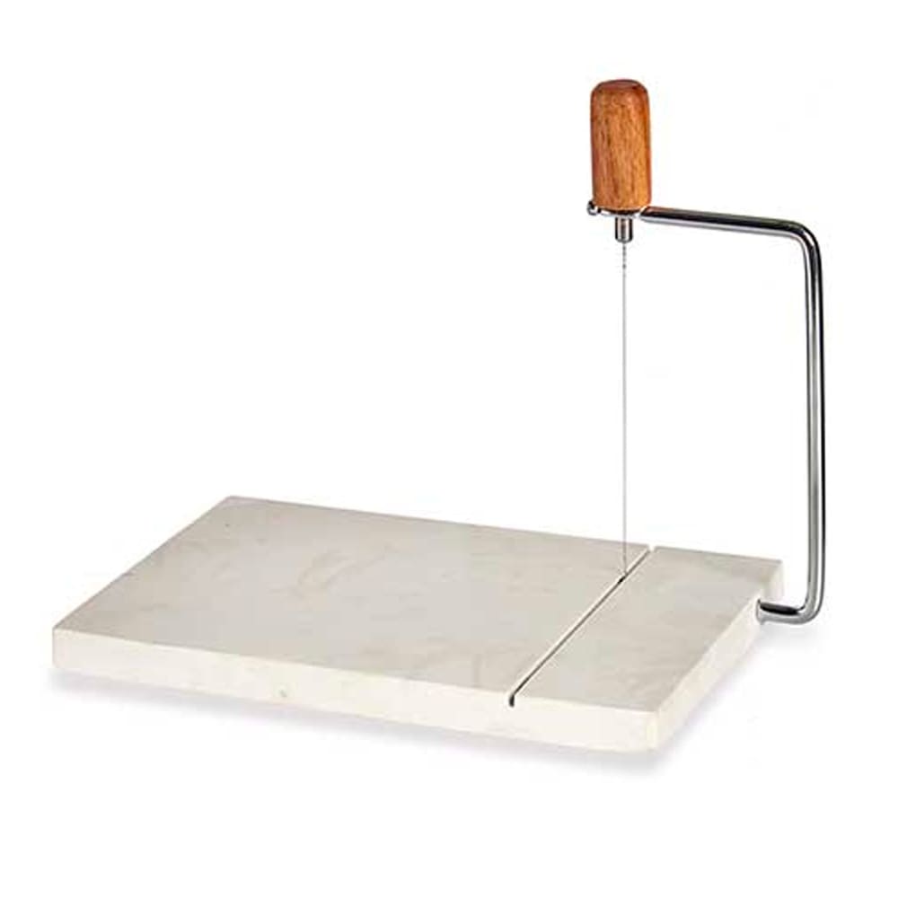 Coupe fromage ou foie gras en marbre blanc avec fil de coupe - Maisons du Monde