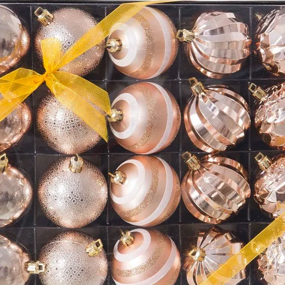 Set de 20 boules de noël or cuivré - 6cm - Maisons du Monde