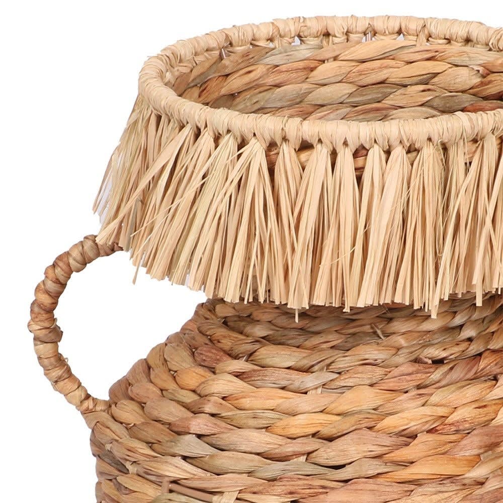 Panier jacinthe d'eau franges et anses H30 - Maisons du Monde