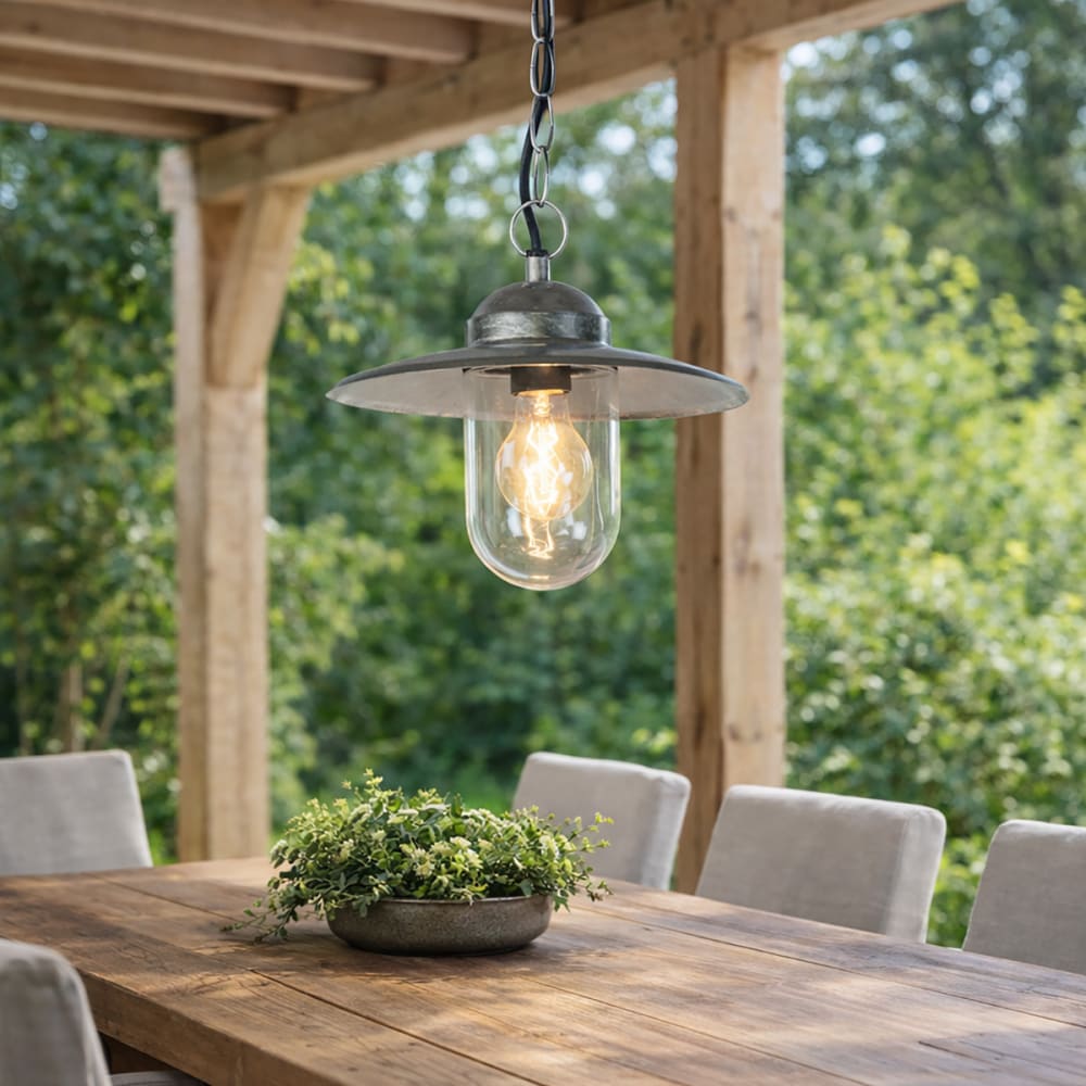 Suspension luminaire extérieur en acier gris - Maisons du Monde