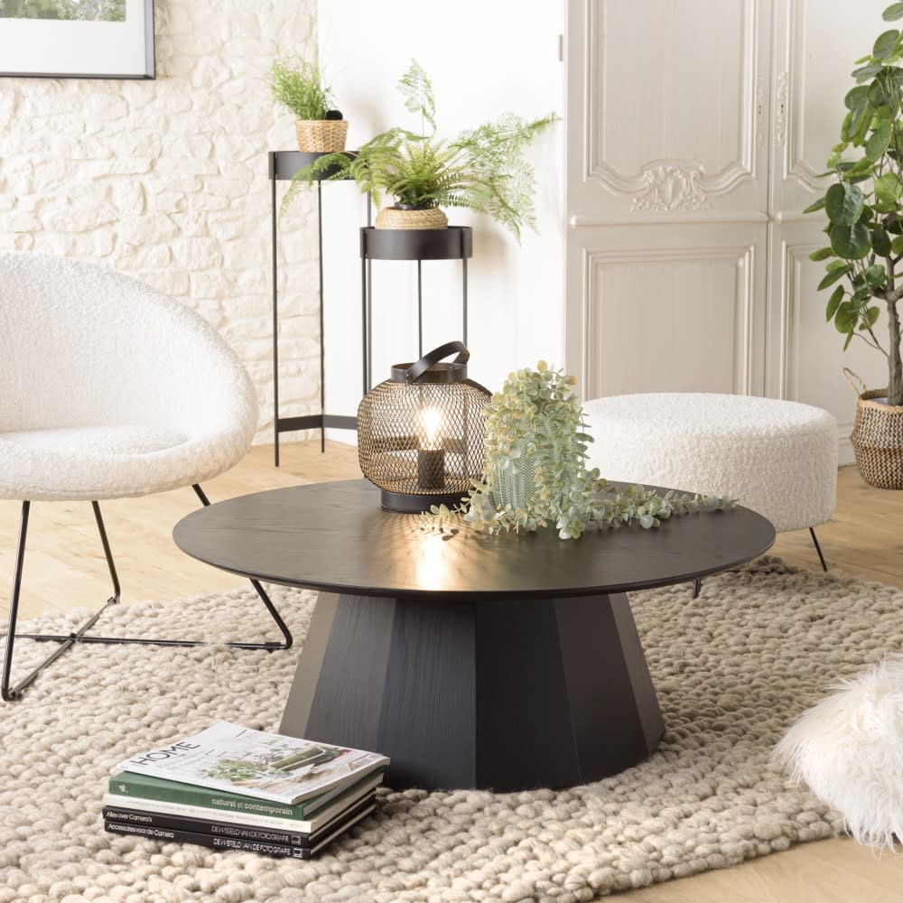 Mesa de centro redonda negra 90x90 cm - Maisons du Monde
