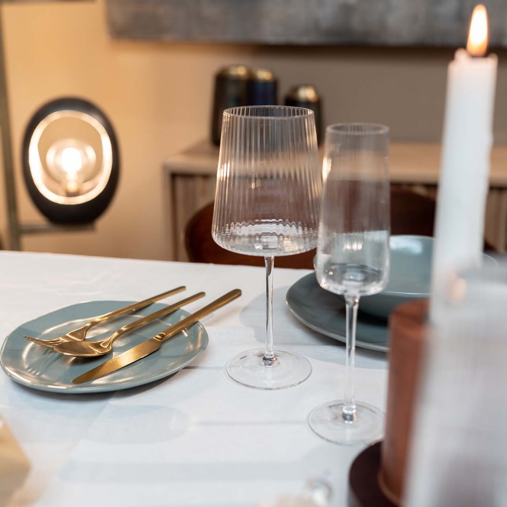 Lot de 6 - Verre à vin en verre transparent texturé