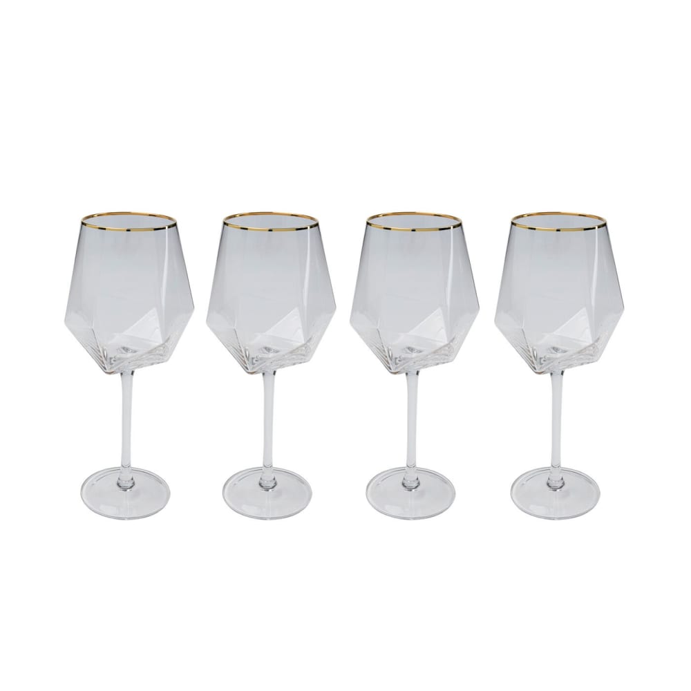 Lot de 4 - verre à vin en verre bord doré Lot de 4 - verre à vin en verre bord doré