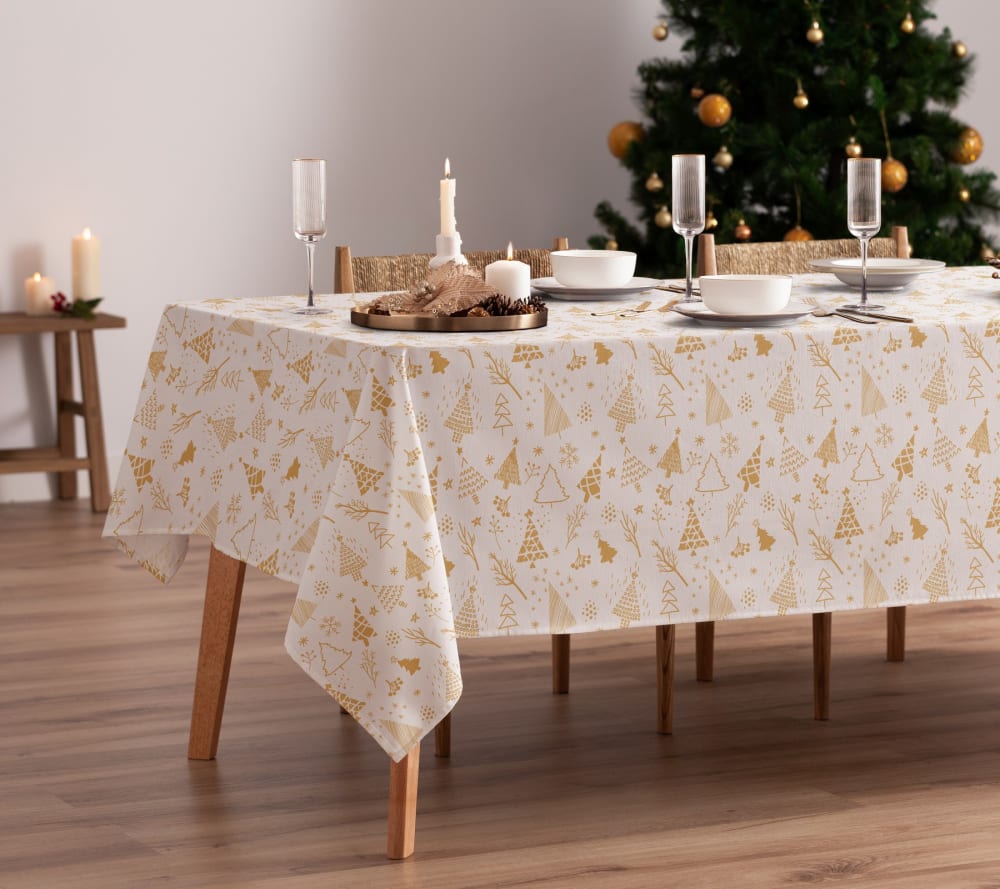 Mantel estampado multicolor antimanchas algodón 140x240 cm