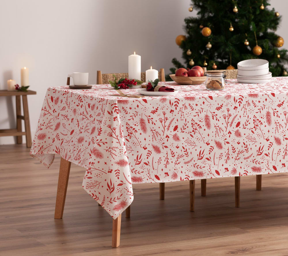 Nappe multicolore imprimée anti-taches coton 140x200 cm