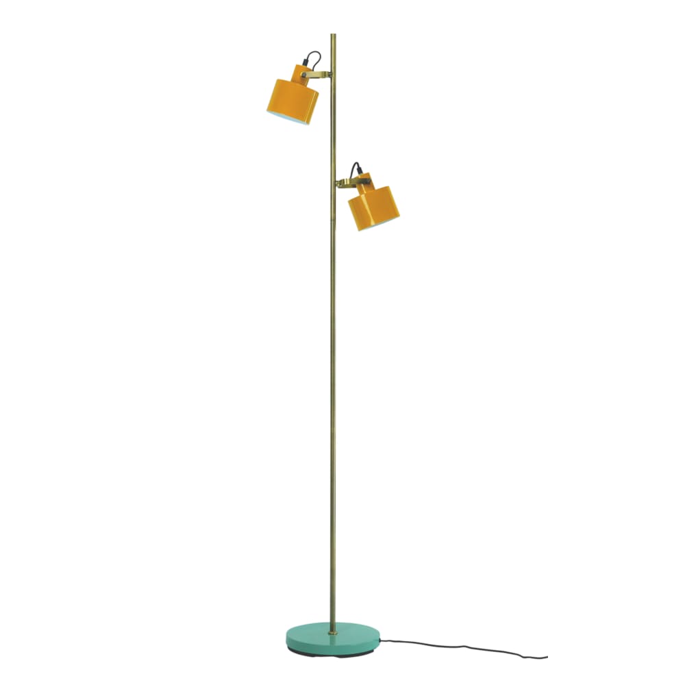 Dyberg Larsen Stehleuchte aus Metall Messing h160 cm d42,5cm, curry/türkis style modern Mehrfarbig Metall