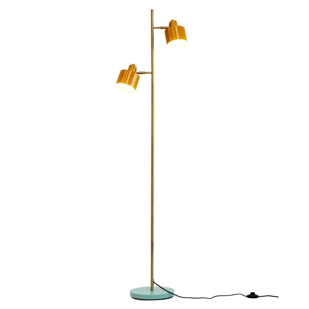 Lampadaire en métal curry laiton turquoise - Maisons du Monde