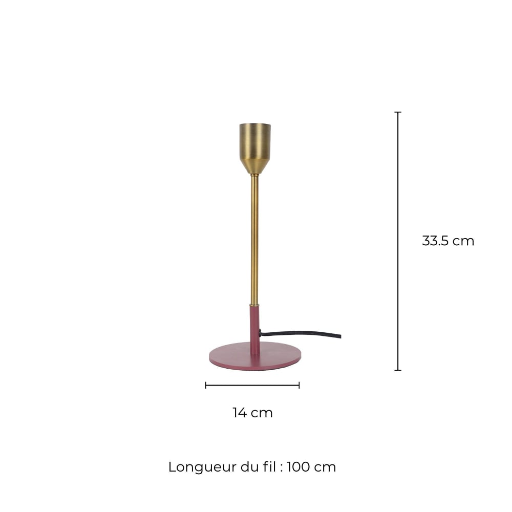 Pied de lampe grand modèle en métal doré, socle — vue 4