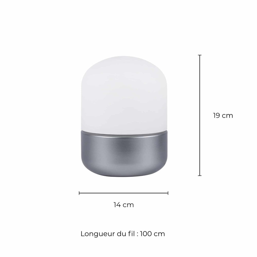 Lampe tactile en verre opaque et métal — vue 4