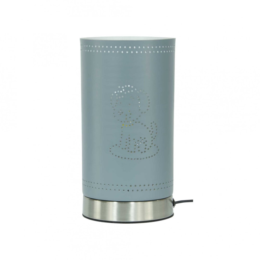 Lampe tactile motif chien en métal perforé — vue 4