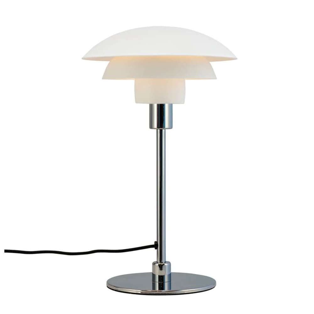 Lampe à poser en métal blanc mat et chrome — vue 3